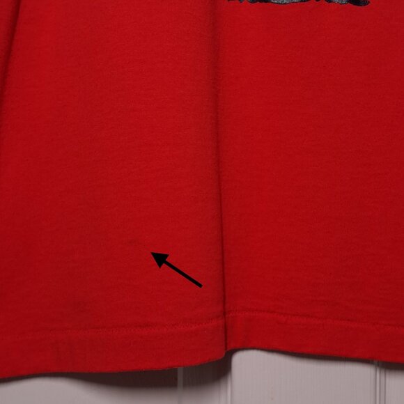 VINTAGE New England Patriots: Pat Patriot USED Shirt (XL, Red, Single Stitch) - Picture 9 of 9